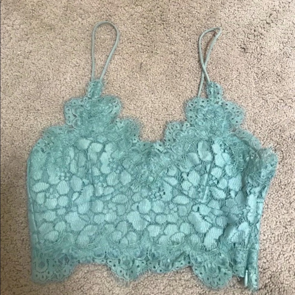 H&M Mint Lace Crop Top